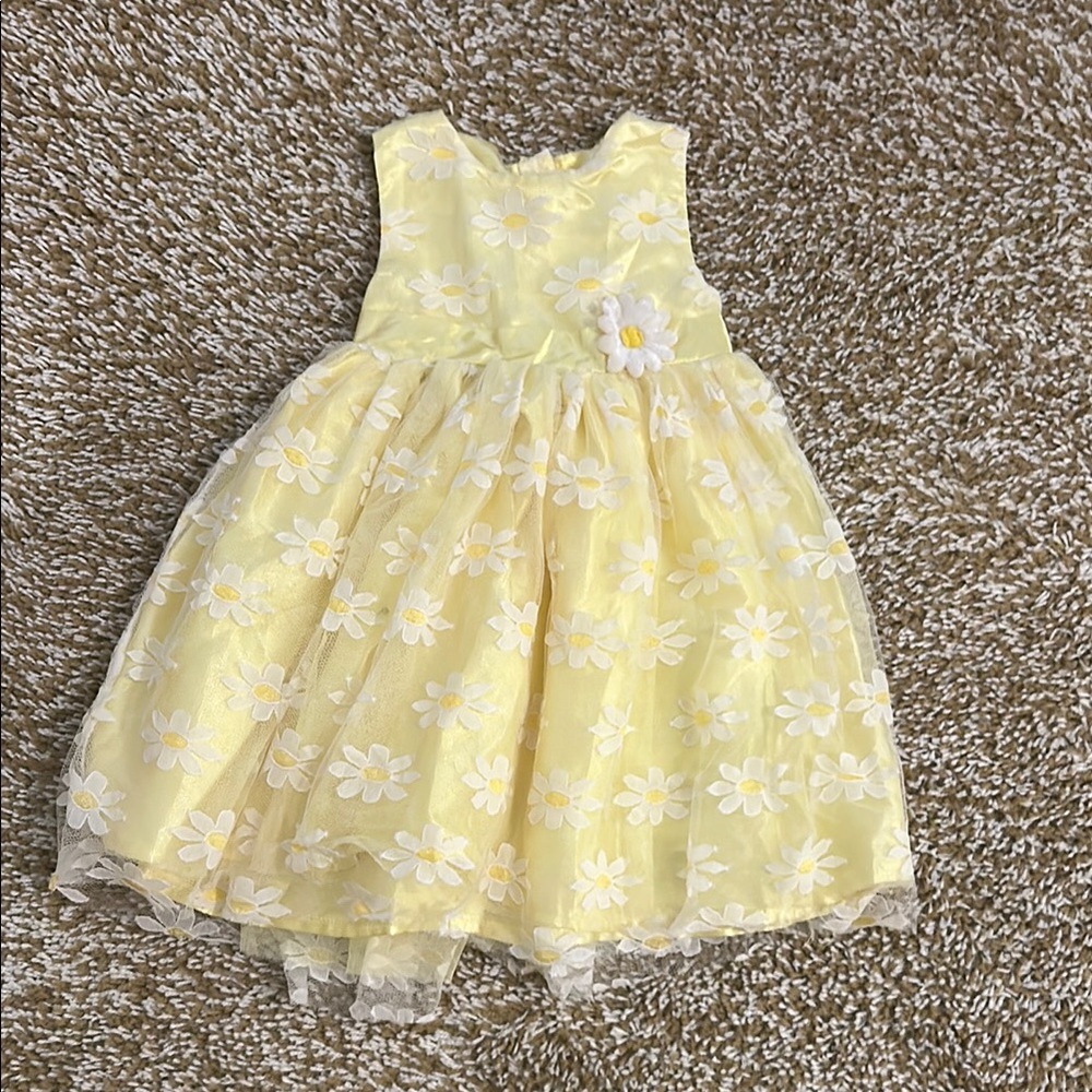 Nannette Yellow Floral Kids Formal Dress